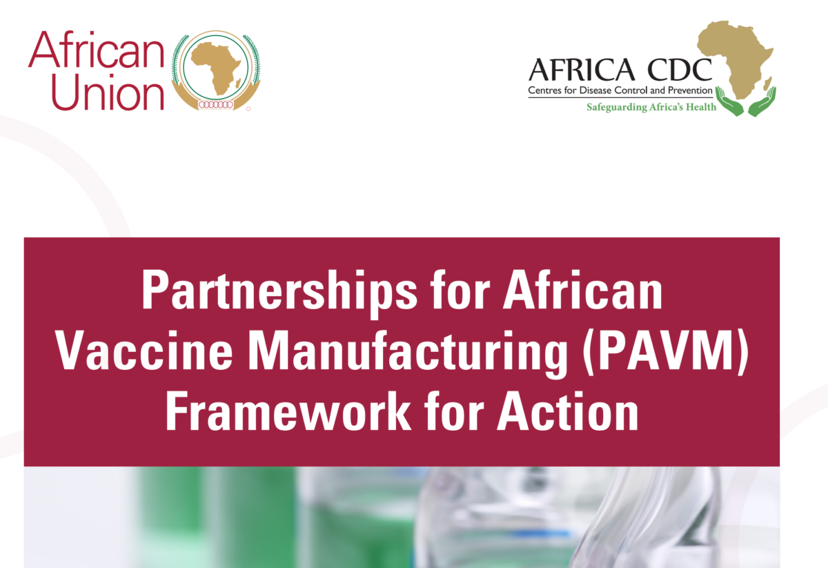 Partnerships For African Vaccine Manufacturing Pavm Framework For Action Core Group Working