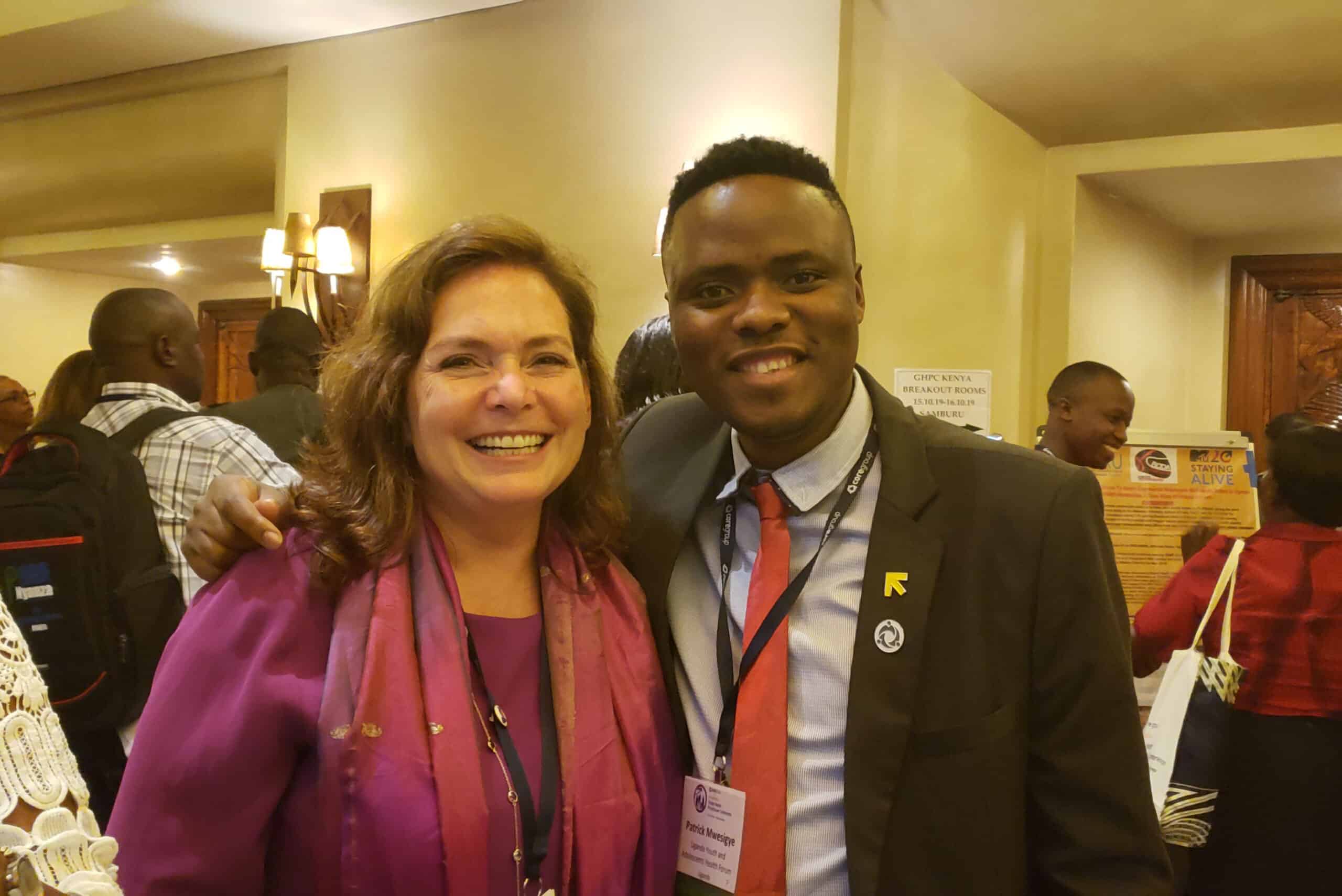 Lisa Hilmi and Patrick Mwesige at the Global Health Practitioner Conference held in Kenya in 2019.